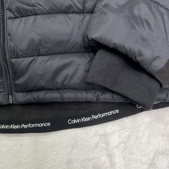 Calvin Klein Women’s Sz XL Jacket Hooded Quilted Black Zip Foldable Travel UEC - Picture 4 of 9